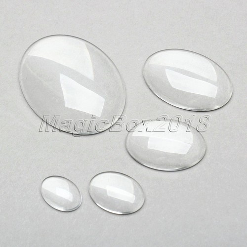 Clear oval glass cabochon - oval,