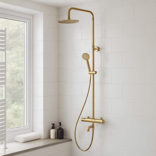 Brushed brass round - brushed,