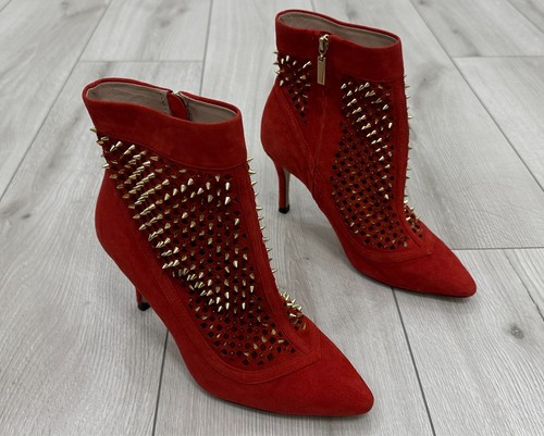 Zara red suede gold - suede,