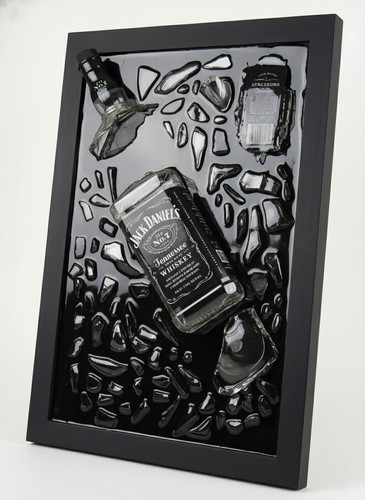 Framed jack daniels bottle - framed,