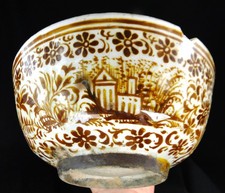 RARE CERAMIC BOWL OR CUP 17th IRAN DECOR METAL CHANDELIER 17thC EARTHENWARE