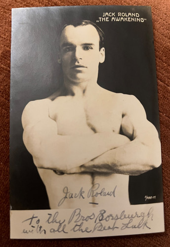 Antique postcard strongman