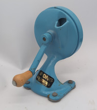 VTG Spong & Co. Bean Slicer No 102 Made in England Wooden Handle Blue Cast Iron