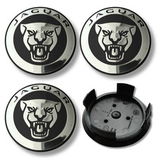 Alloy Wheel Centre Cap Hub x4 For Jaguar Black 58mm XF XJ-S XJ-6 X-Type