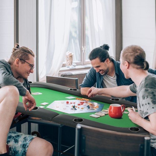 Player folding poker - player, table