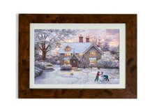 A4 Size Christmas at Gingerbread Cottage by Thomas Kinkade  Mounted and Framed