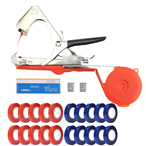 Plant tape tying tool - tying, staple