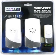 DAEWOO Cordless Wireless Door Bell Kit Chime  Home Battery OR PLUG IN  Operated