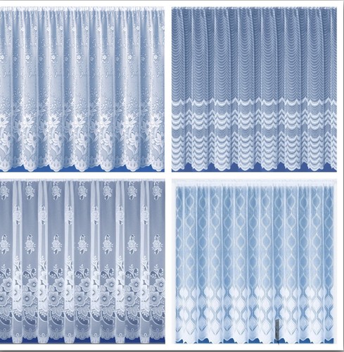 White lace net curtains slot - net,