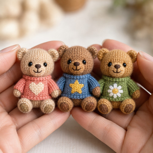 Mini bears knitting pattern - knitting,
