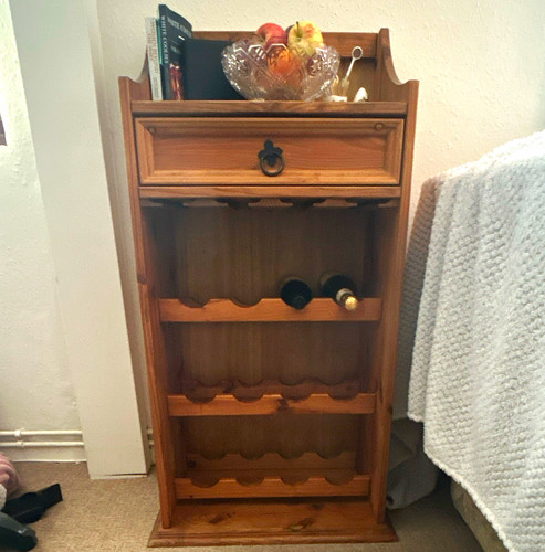 Vintage solid pine wine rack - solid,