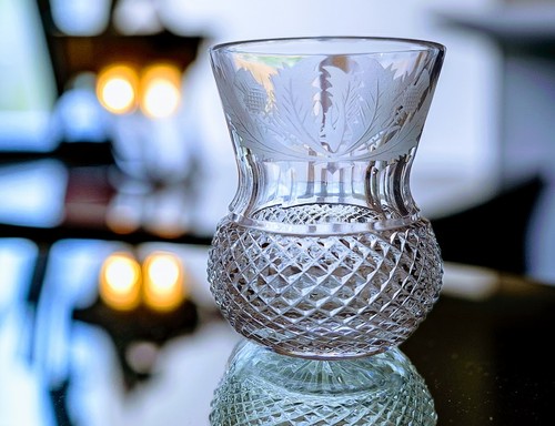 Whiskey glass thistle by - glass,