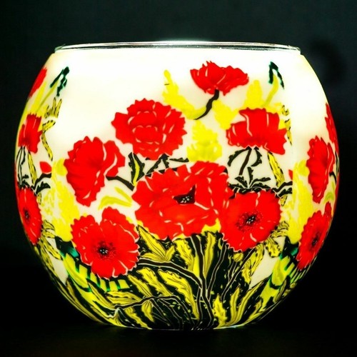 Milford classic poppies - poppies, glass