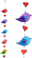 Colourful Bird Stained Glass Sun Catcher Mobile - Beautiful Window Hanging - Ho