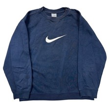 Vintage Nike Sweatshirt Big Logo Y2K Crew Neck Jumper Blue Womens Large