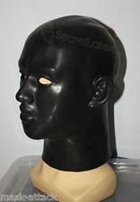 BLACK LATEX RUBBER GUMMI HOOD