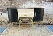 Vintage 1950s Arvin Sideboard Black White Atomic Era Style 