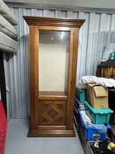 Solid Wood ITALIAN Vintage Display Cabinet with Glass Shelves 