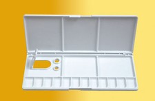 Artist Mixing Paint Palette