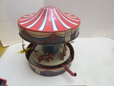 Antique Wolverine Tin Litho Spinning Merry-Go-Round #31 Carousel Horses Planes