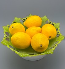 Lot of 6 Realistic Faux Lemons Assorted Sizes Fake Fruit Home Kitchen Decor