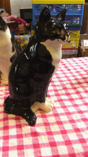 Signed Winstanley cat Size 7 Tuxedo cat sitting glass eyes 33cm