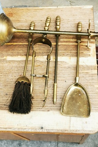 Vintage solid brass fireside - vintage,