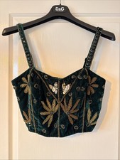 BNWT Virgos Lounge Velvet Bra Top Jewelled Sequins UK 10 £45