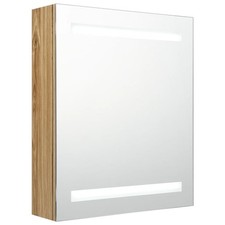 LED Bathroom Mirror Cabinet Washroom Wall Cabinet Storage Vanity Unit vidaXL