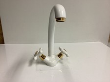 Kitchen Fitting White/Gold 24 Carat, Sink Tap, Retro, Rare, Nostalgic