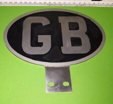 GB Country Code Tour Plate Badge Desmo Style Mounting Stainless Steel AA Size