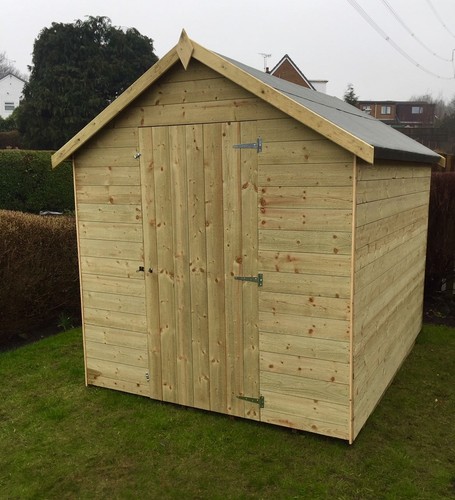Tanalised apex garden shed - garden,