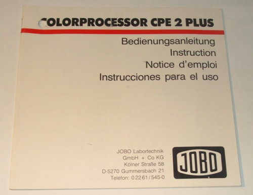 Jobo colorprocessor cpe plus - colorprocessor,