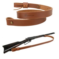 WAYNE'S DOG Buffalo Hide Leather Rifle Sling Gun Strap Brown 1inch Wide Adjust