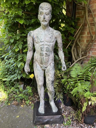Bronze man nude male sculpture - man,