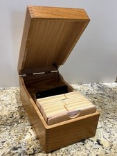 Vintage Solid Oak Recipe Box