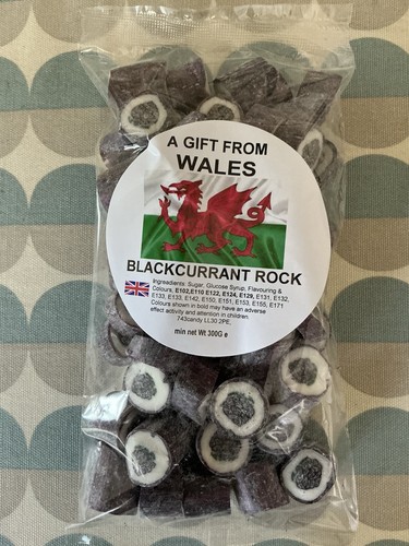 Blackcurrant rock sweets - blackcurrant,