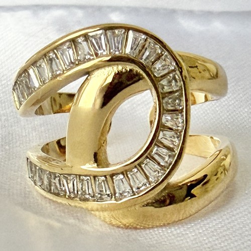 Gold infinity ring baguette - infinity,