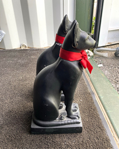 Pair black cat ornament - pair,