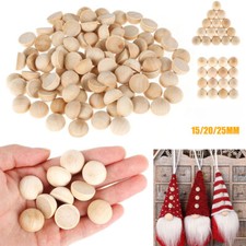 5/10/20pcs Half Wooden Beads Craft Split Natural Balls Unfinished Dome Paint DIY