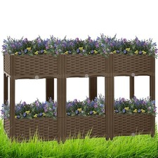 2 TIER RATTAN EFFECT FLOWER
