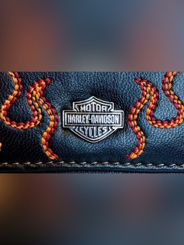 Harley davidson flame - flame, leather
