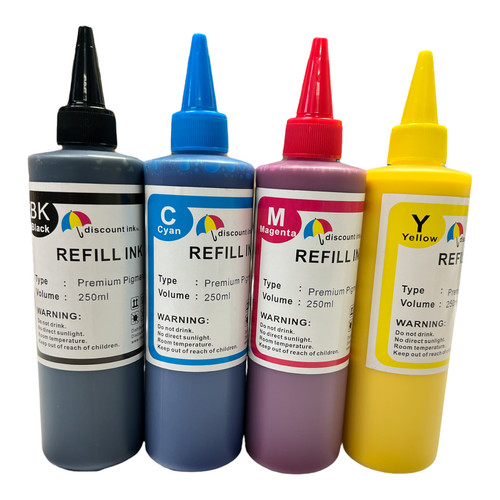 4x250ml pigment refill ink - 4x250ml, for