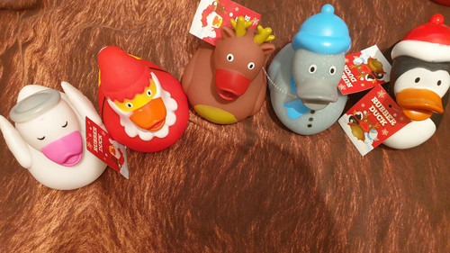 Christmas rubber ducks - rubber,