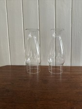 Pair Glass Hurricane Lamp