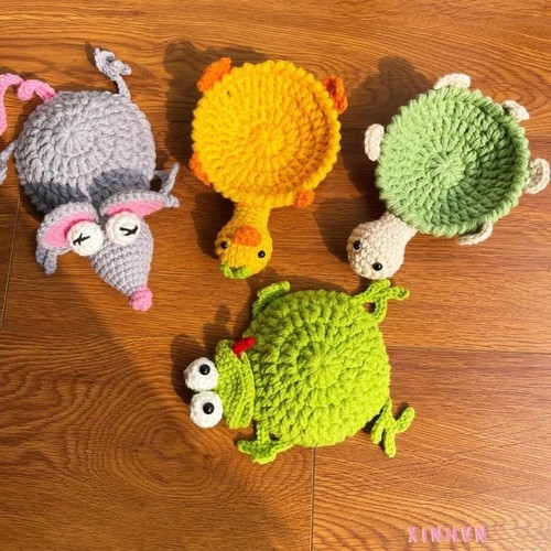 1pc crochet turtle coaster - 1pc,