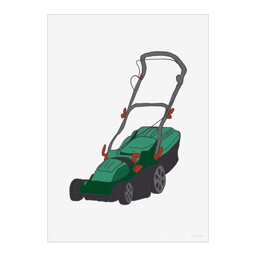 Lawn mower unframed wall art - mower',