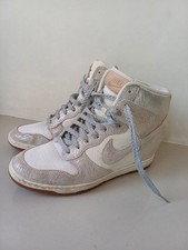Nike Dunk Sky Hi Top Trainers Wedge Shoes Sneakers Silver White Size 7