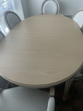 Used Shabby Chic Vintage Dining Table And 6 Chairs In Pickled Pink