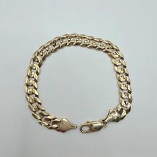9ct Gold Curb Bracelet 8.1" - Heavy 17.47g